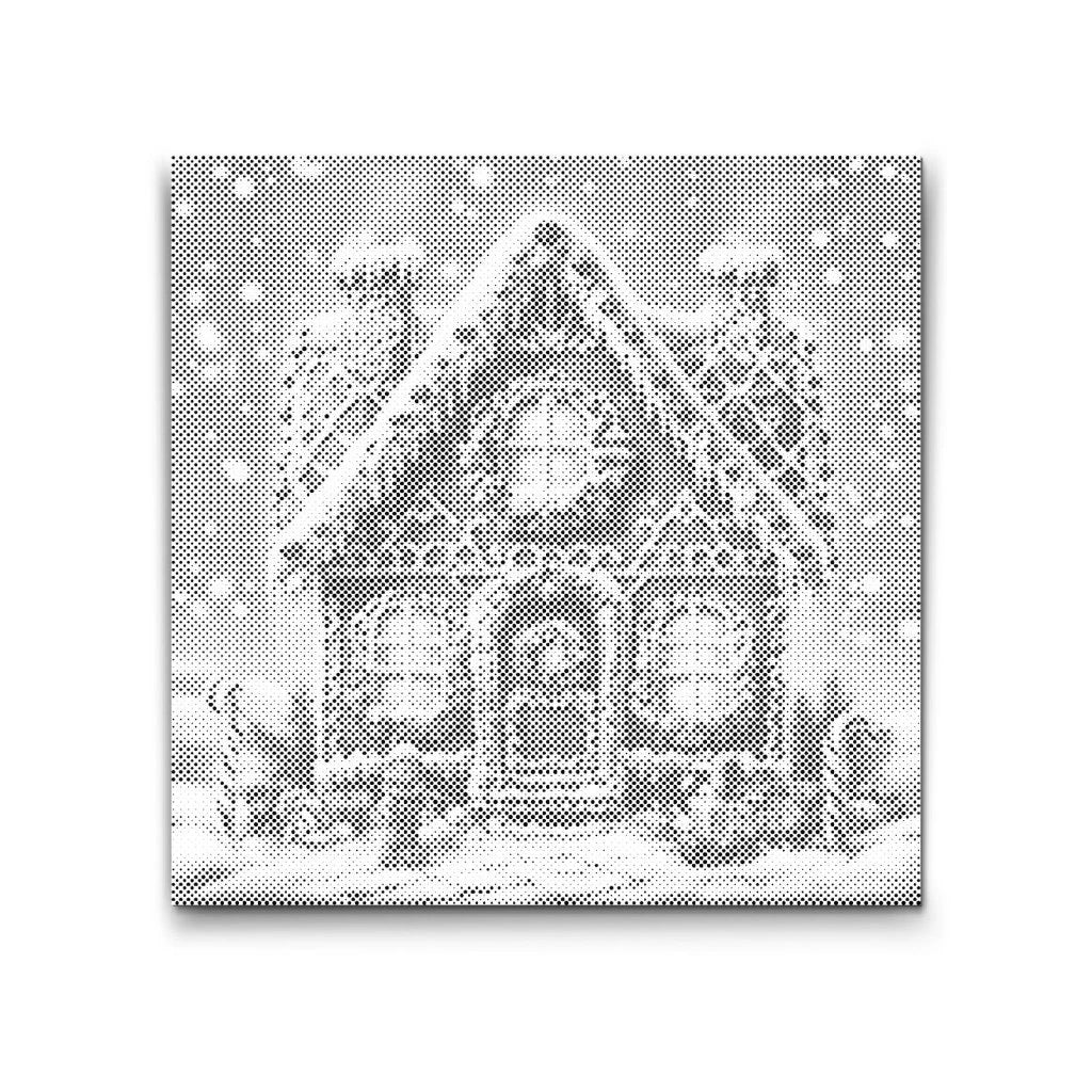 Gingerbread House in Snow | Dot Painting Kit finished dot painting artwork