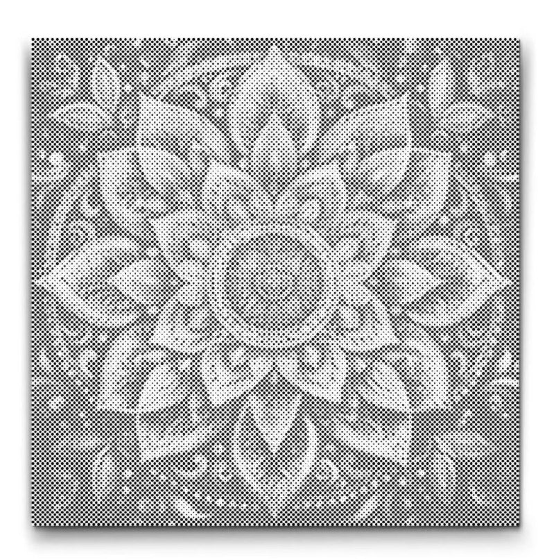 Schwarz Weiß Mandala Wandbild im modernen Stil