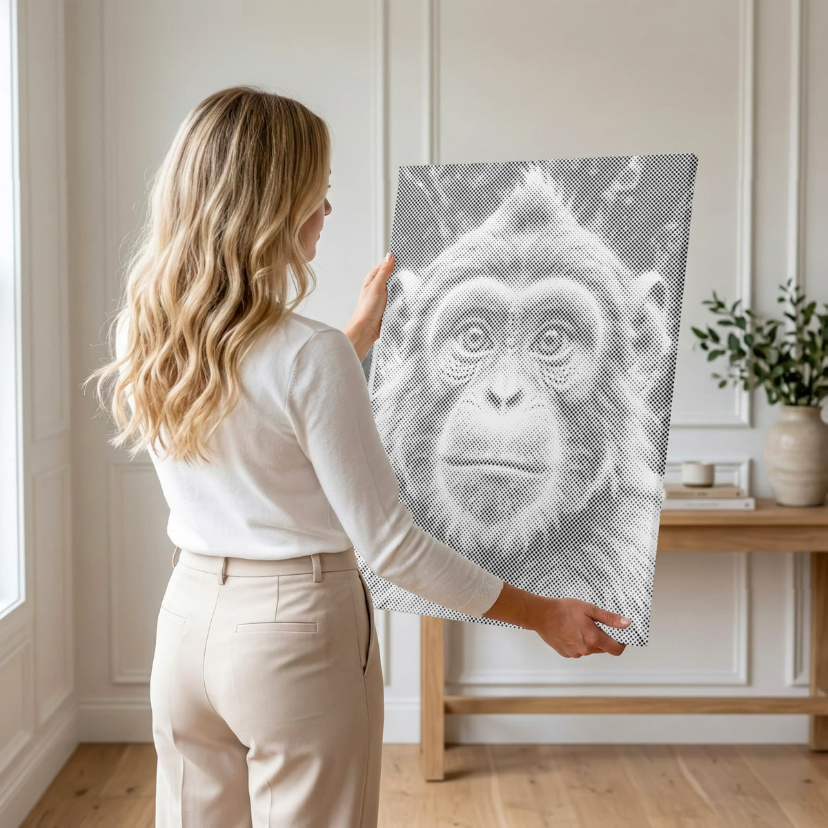 Primate Portrait | Dot Painting Kit finished dot painting artwork