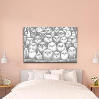 Dot Painting Vögel, Vögel, Vögel – Punktmalerei Motiv mit bunten Singvögeln auf Ästen