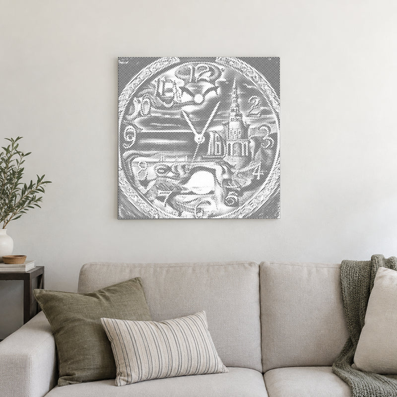 Abstract Wall Clock | Dot Painting Kit finished dot painting artwork