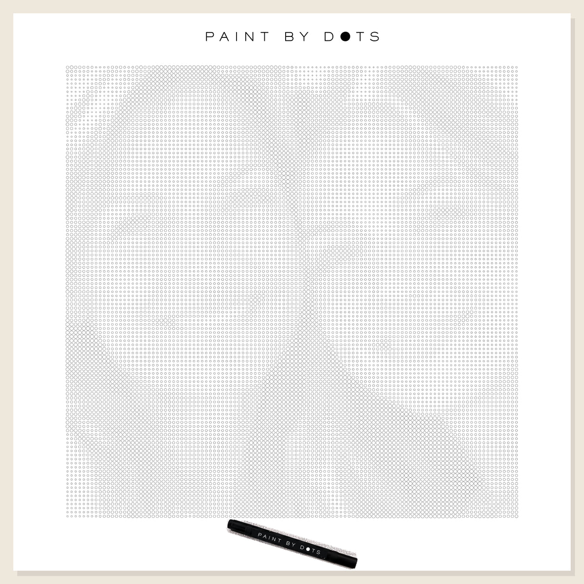 50 × 50 cm custom dot painting canvas with printed empty circles and Paint By Dots marker